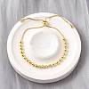 Brass Round Beads Slider Bracelets for Women BJEW-D317-13D-G-1