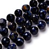 Natural Blue Tiger Eye Beads Strand G-M367-31B-1
