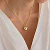 Alloy Heart Pendant Paperclip Chain Necklaces for Women WG28BBE-03-1