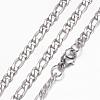 Tarnish Resistant 304 Stainless Steel Figaro Chain Necklaces STAS-G083-09P-1