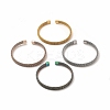 304 Stainless Steel Flat Mesh Chain Shape Open Cuff Bangle for Women BJEW-C033-09-1