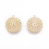 Brass Micro Pave Clear Cubic Zirconia Pendants KK-F841-09G-1