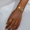 Hollow Flower Alloy Cuff Bangle & Cuff Ring Sets FS-WG3E984-02-1