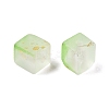 Frosted Glass Beads with Golden Glitter Powder DGLA-NH001-6mm-01D-2