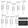 8Pcs 8 Styles Iron/304 Stainless Steel Bent Head Beading Needles for Bead Spinner TOOL-BBC0001-09-2