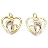 Brass Micro Pave Colorful Cubic Zirconia Pendants ZIRC-N039-191-NF-2