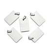 Non-Tarnish 201 Stainless Steel Rectangle Mirror Polished Finish Stamping Blank Tag Pendants STAS-S030-01-2