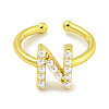 Rack Plating Brass Open Cuff Rings for Women RJEW-F162-01G-N-2