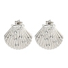 Rack Plating Brass Micro Pave Cubic Zirconia Stud Earring EJEW-C102-35P-01-1