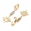 Star 304 Stainless Steel Dangle Earrings EJEW-L283-077G-2