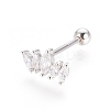 Anti-Tarnish Rhodium Plated 925 Sterling Silver Barbell Cartilage Earrings STER-I018-01P-4