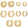5 Pairs 5 Style Brass Micro Pave Clear Cubic Zirconia Hoop Earrings EJEW-BBC0002-01-1