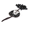 Wire Wrapped Chips Natural Obsidian Big Pendant Decorations HJEW-H057-01B-3