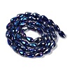 Opaque Solid Color Electroplate Glass Beads Strands EGLA-N013-P8mm-B03-2