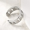 304 Stainless Steel Cuff Rings for Women RJEW-A077-02P-2