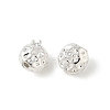 Brass Micro Pave Clear Cubic Zirconia Beads CU-CBA9FFD-10S-2