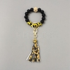 Silicone Round Beaded Keychain Wristlet AJEW-SZC0007-06B-1