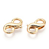 Brass Hook Clasps X-KK-N254-18G-2