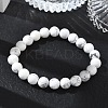 Natural Howlite Round Beaded Stretch Bracelets GG-CBA12F1-02A-10-2