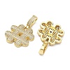 Brass Micro Pave Cubic Zirconia Pendants KK-P345-17G-05-2