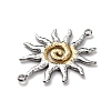 Two Tone 304 Stainless Steel Sun Connector Charms STAS-A121-03P-2
