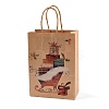 Christmas Theme Printed Kraft Paper Bags with Handles ABAG-M008-08D-1