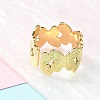 304 Stainless Steel Open Cuff Ring for Women RJEW-B109-05G-01-3