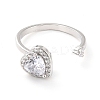 Heart Rotatable Open Ring for Women RJEW-M139-15P-1