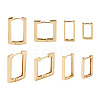 8Pcs 4 Size Brass Rectangle Hoop Earrings for Women EJEW-TA0001-12-1