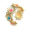 Sun 304 Stainless Stee Enamel Open Cuff Rings RJEW-Q006-02C-G-2