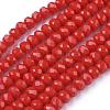Faceted Rondelle Glass Beads Strands X-GLAA-I033-6mm-12-1
