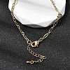 3MM Brass Textured Oval Link Chain Necklaces for Women Men NJEW-F355-01G-5