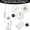 Pet Memorial Alloy Rhinestone Cat Paw Print Hanging Suncatchers HJEW-WH20022-03G-2