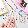 16Pcs 4 Styles October Birthstone Natural Plum Blossom Tourmaline Pendant and Connector Charms PALLOY-SW00115-5