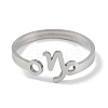 Non-Tarnish Constellations 304 Stainless Steel Open Cuff Ring for Women RJEW-L122-001P-05-2