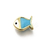 Brass Enamel Beads KK-P295-47G-01-1