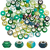 90Pcs 15 Styles Green Series Large Hole Resin European Beads OPDL-SP0001-02-6