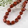 Natural Red Jasper Nuggets Beaded Necklaces for Women Men NJEW-K388-01L-1