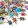  42Pcs 21 Colors Alloy Enamel Connector Charms ENAM-TA0001-78-10