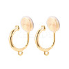 Brass Micro Pave Cubic Zirconia Clip-on Earring Findings KK-N261-122C-G-1
