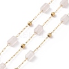 Natural Rose Quartz Rectangle Beaded Chains AJEW-SZ0002-42K-1