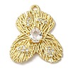 Rack Plating Brass Cubic Zirconia Pendants KK-M267-07G-1