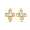 Brass Micro Pave Cubic Zirconia Connector Charms KK-U056-38G-1