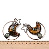 Natural Mixed Gemstone Brass Star Moon Big Pendants G-H316-01R-4