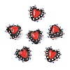 Baking Paint Glass Bumpy Beads Heart LAMP-V001-09F-1