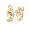 Brass Micro Pave Cubic Zirconia Pendants KK-C143-14G-1