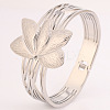 Lotus 304 Stainless Steel Hinged Bangles FS-WG60480-02-3