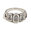 316L Surgical Stainless Steel with Clear Cubic Zirconia Finger Rings WGB9731-04-1
