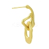 Rack Plating Brass Twist Oval Dangle Stud Earrings for Women EJEW-G322-24MG-2