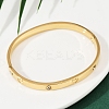 201 Stainless Steel with Rhinestone Bangles for Women LS-BJEW-B138-04G-3